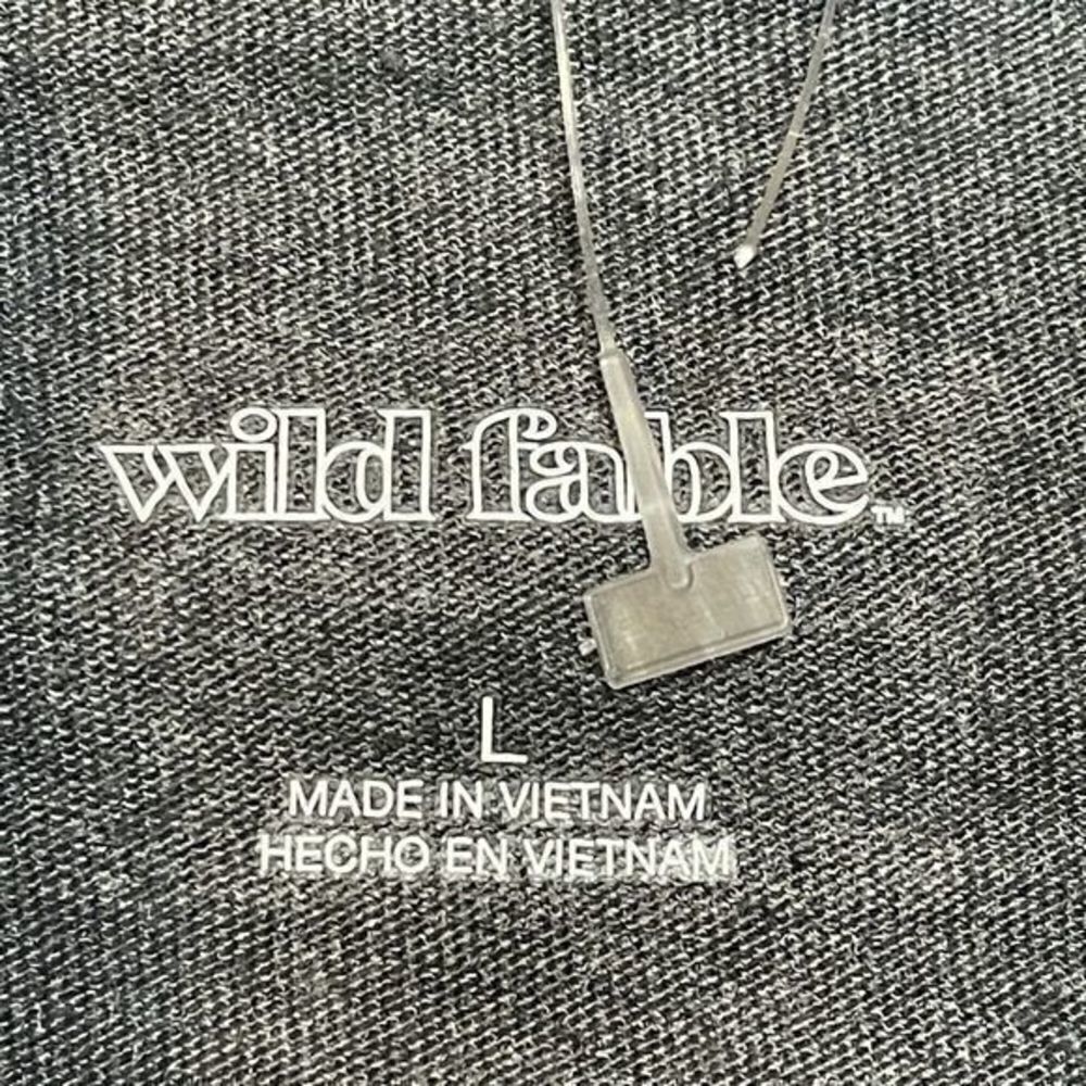 Wild Fable Crop Top Womens Size Large Gray Mock Neck Jersey 90s - Picture 5 of 11